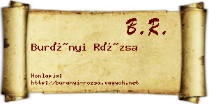 Burányi Rózsa névjegykártya